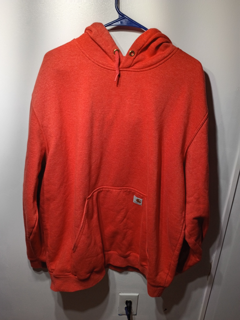 Carhartt Orange Pullover Hoodie with Front Pocket